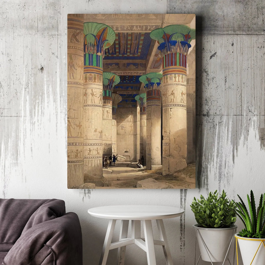 Ancient Egyptian Karnak Temple Canvas | Hypostyle Hall Historical Architecture | Premium Gallery-Wrapped Print | Museum-Quality Home Decor Gift