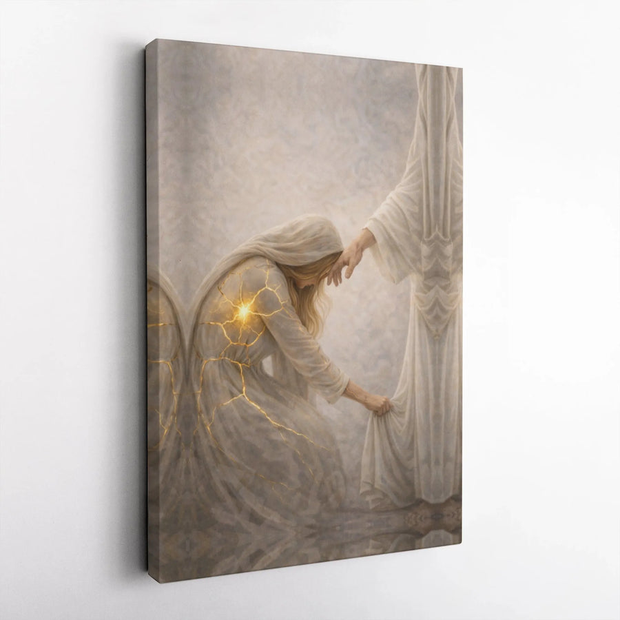 Jesus Healing The Broken Canvas Wall Art | Christian Kintsugi Faith Decor | Premium Gallery Wrapped Canvas | Inspirational Religious Gift for Women