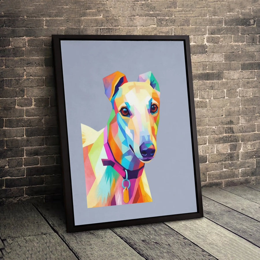 Greyhound Wall Art | Colorful Geometric Pop Art Portrait | Gallery Quality 1.25" Premium Canvas | Dog Lover Gift & Modern Home Decor