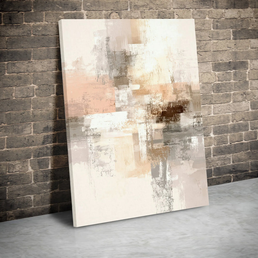 Neutral Abstract Canvas Art | Textured Earth Tone Painting Print | Premium Gallery Wrapped Wall Decor | Large Modern Artwork for Living Room Gift