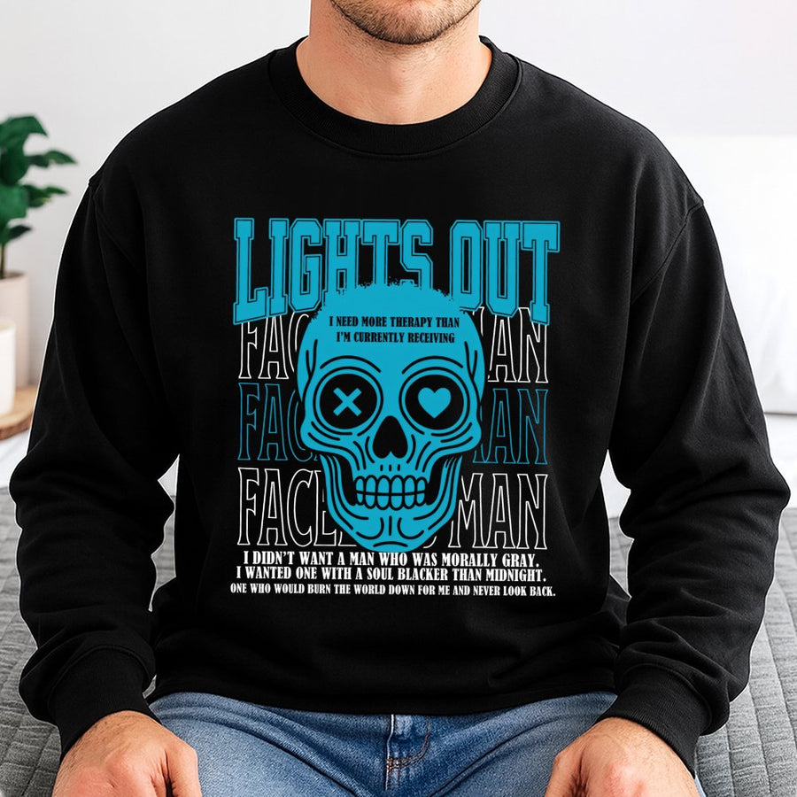 Dark Romance Sweatshirt | Blue Skull Heart Eye Graphic | Premium Cotton Blend | Aesthetic Gothic Gift for Readers