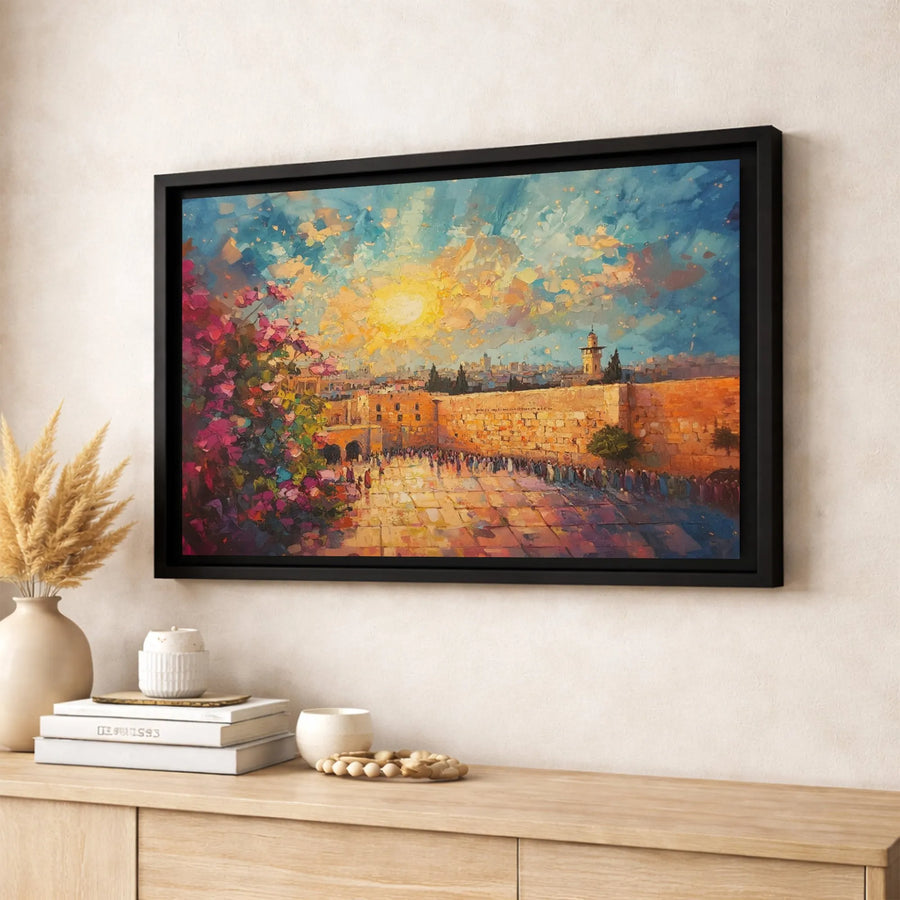 Western Wall Jerusalem Canvas Print | Impressionist Oil Painting Style | 1.25-Inch Gallery Wrap | Spiritual Home Decor Gift