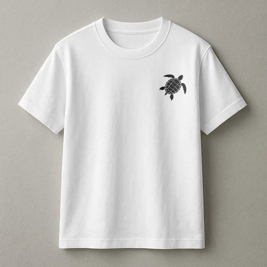 Minimalist Sea Turtle T-Shirt | Vintage Beach Style Pullover | Premium Cotton Blend Sweatshirt | Save The Turtles Gift for Ocean Lover