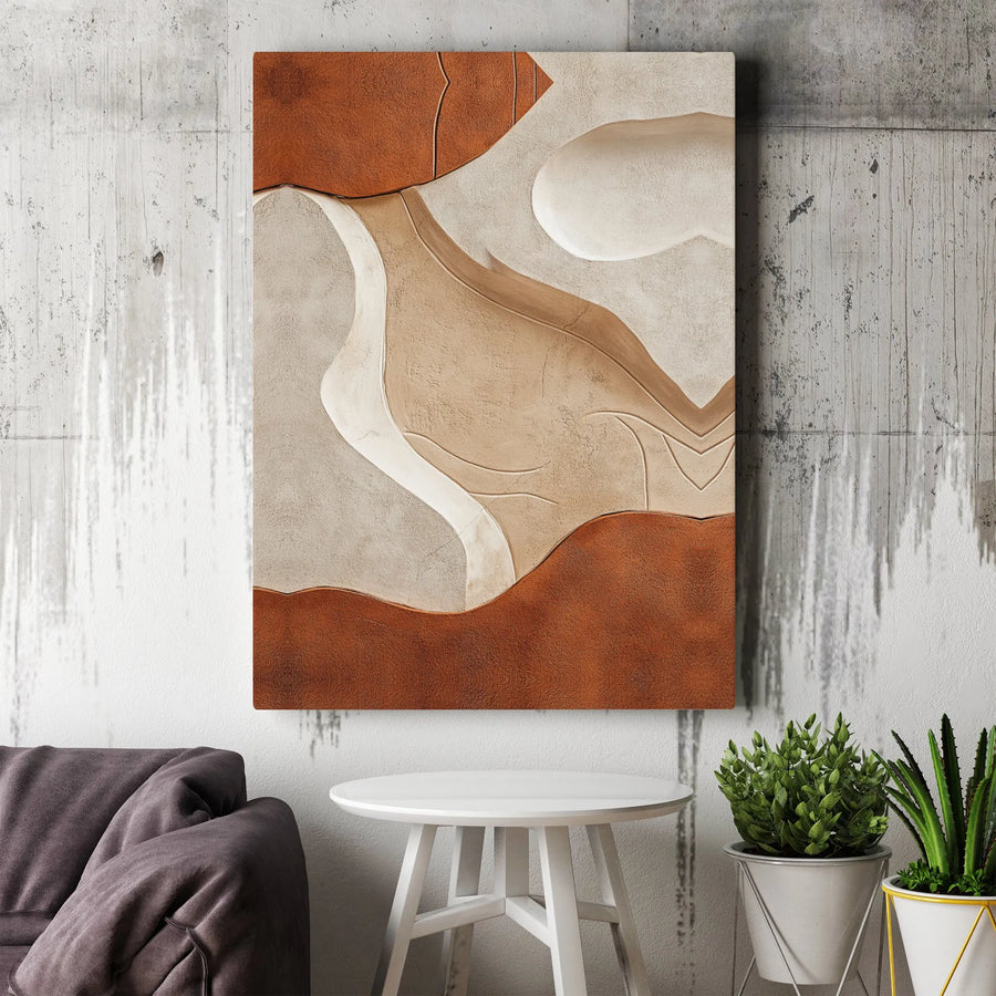 Modern Abstract Wall Art | Textured Earth Tone Canvas Print | Gallery Quality Framed or Unframed | Minimalist Home Decor Gift