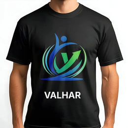 Valhar Abstract Logo T-Shirt | Modern Graphic V Emblem | 100% Cotton Premium Tee | Unisex Minimalist Gift for Men and Women