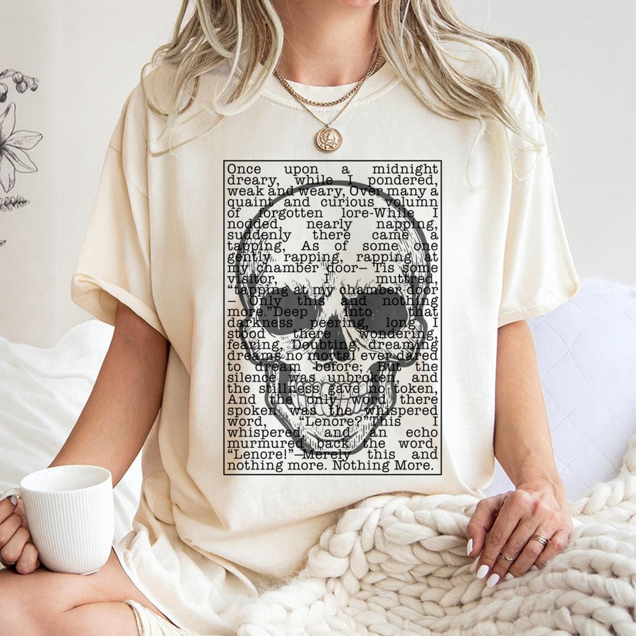 Edgar Allan Poe The Raven T-Shirt | Gothic Literature Poem Quote Design | Premium 100% Cotton Tee | Gift for Book Lovers, Teachers, and Writers