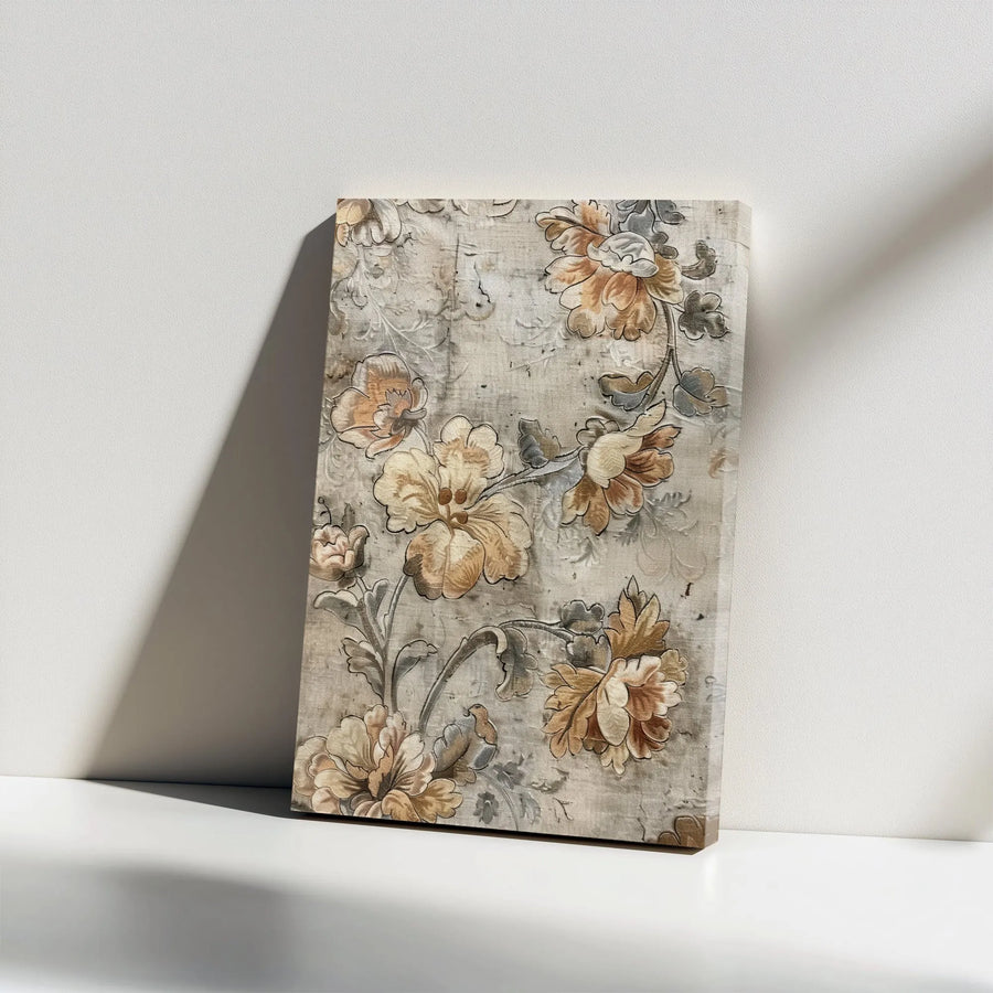 Vintage Botanical Floral Canvas Wall Art | Distressed Rustic Bloom Print | Premium 1.25-Inch Gallery Wrap | Farmhouse Home Decor for Living Room
