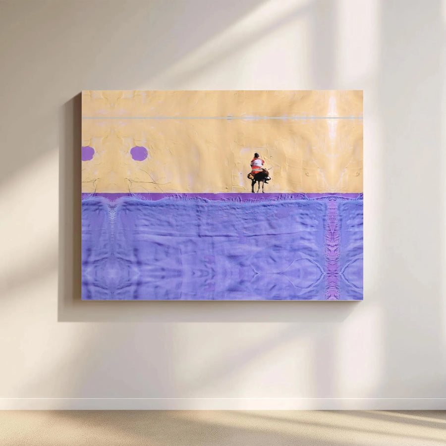 Abstract Rider Canvas Print | Textured Color Block Wall Art | Premium Gallery Wrap Canvas | Modern Living Room Decor Gift