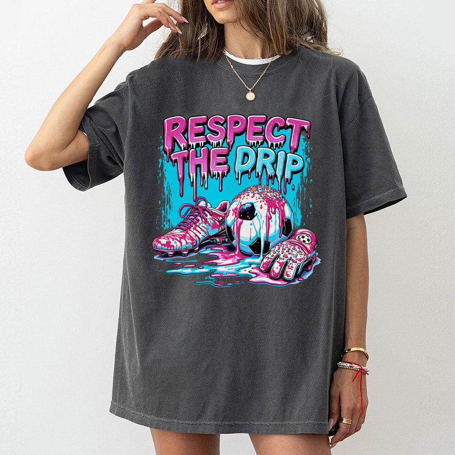 Soccer Drip T-Shirt | Respect The Drip Graphic Design | Premium Cotton Apparel | Gift For Soccer Players & Fans