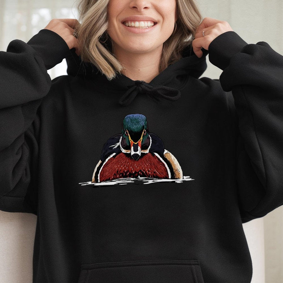 Wood Duck Hoodie | Detailed Waterfowl Hunting Graphic | Premium Cotton Blend | Gift For Duck Hunters And Outdoor Enthusiasts