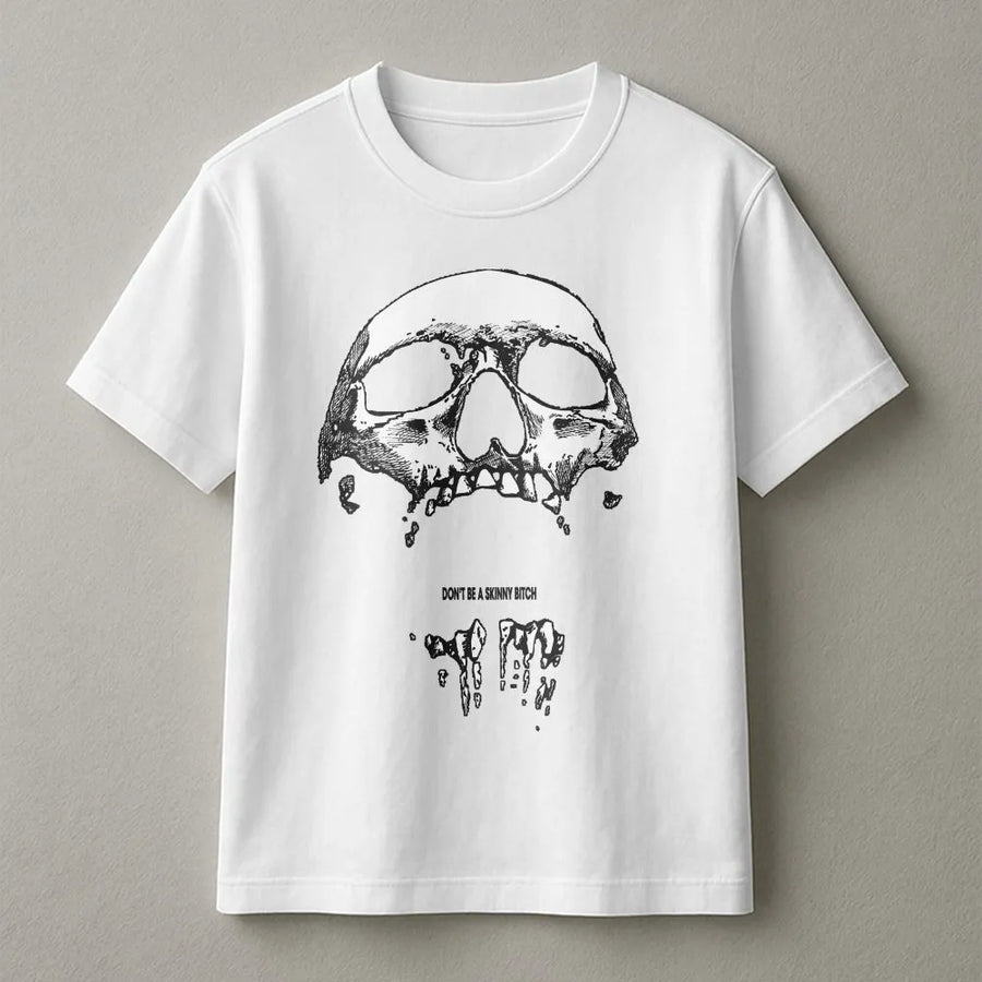 Skull Graphic T-Shirt | Edgy Grunge Skeleton Aesthetic | 100% Cotton Premium Tee | Unique Statement Gift for Alternative Fashion Lovers