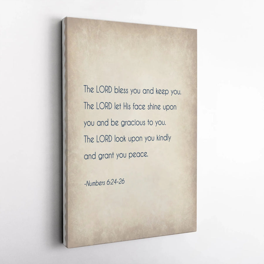 Numbers 6:24-26 Bible Verse Canvas | The Lord Bless You and Keep You Wall Art | Premium Gallery-Wrapped Scripture Print | Christian Home Decor Gift