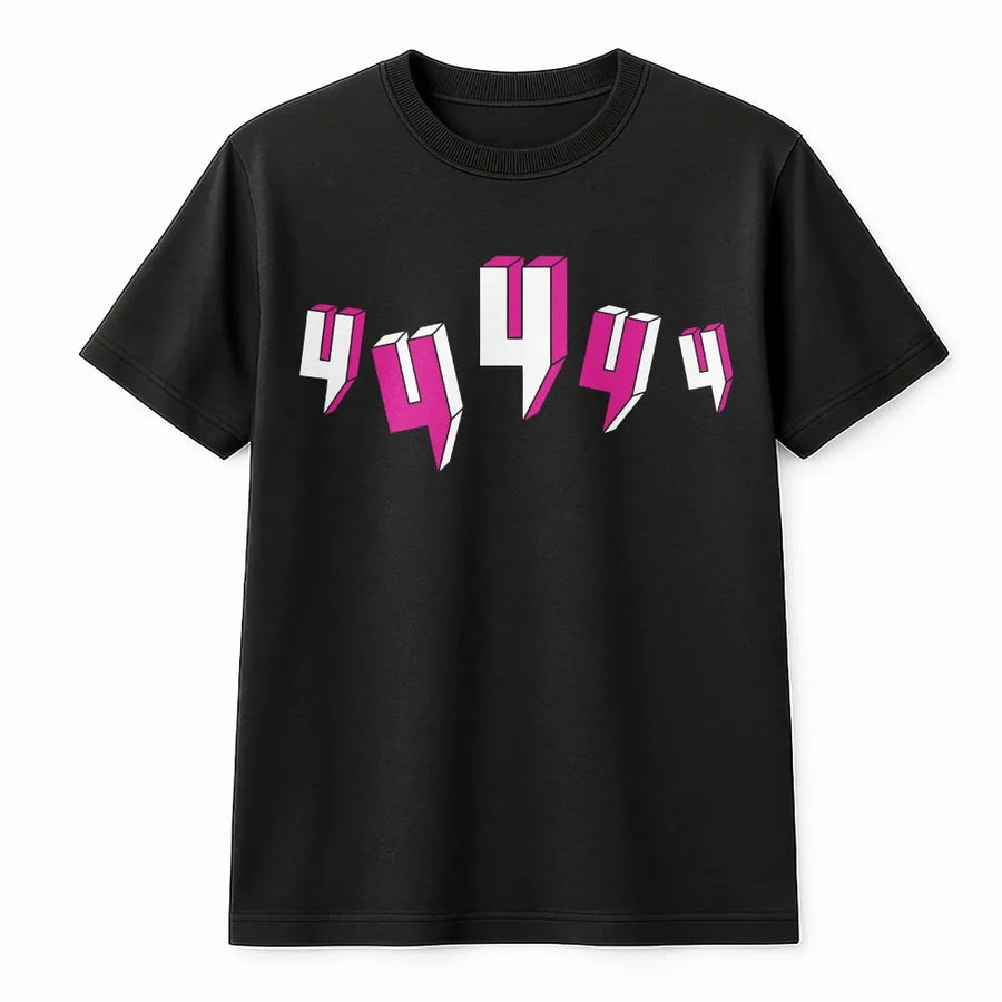 444 Angel Number T-Shirt | Retro 3D Neon Pink Graphic | Premium Soft Cotton Unisex Tee | Spiritual Manifestation Gift for Her