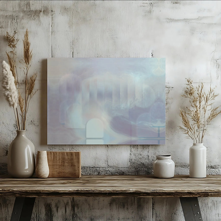 Abstract Canvas Wall Art | Ethereal Pastel Geometric Print | Premium Gallery Wrapped Canvas | Modern Living Room & Office Decor Gift