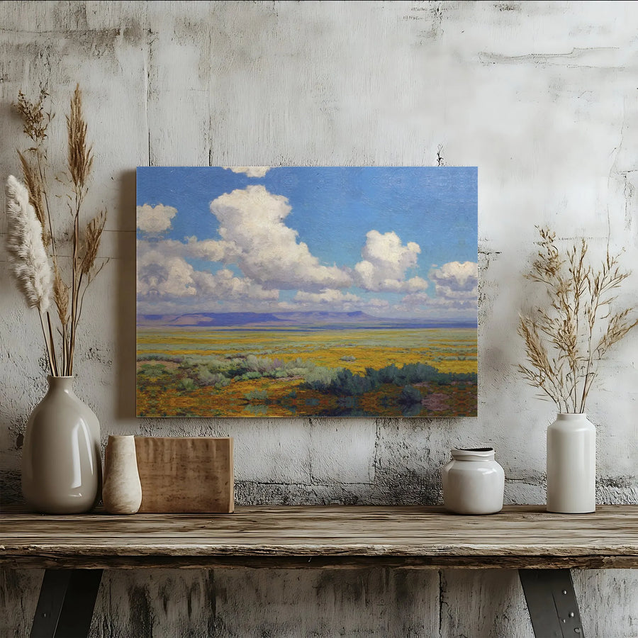 Desert Landscape Canvas Wall Art | Impressionist Southwest Scenery | Premium 1.25 Inch Gallery Wrap | Nature Inspired Home Office Decor