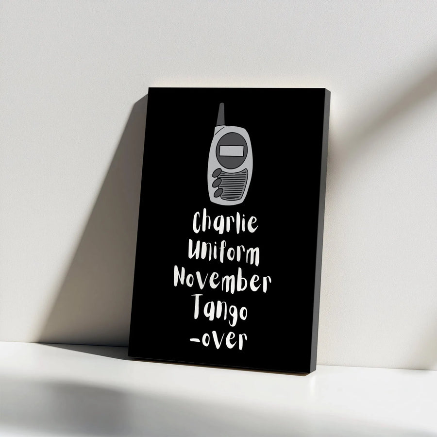 Phonetic Alphabet Wall Art | C.U.N.T. Walkie Talkie Design | Premium Gallery-Wrapped Canvas | Funny Military Humor Gift for Radio Operators