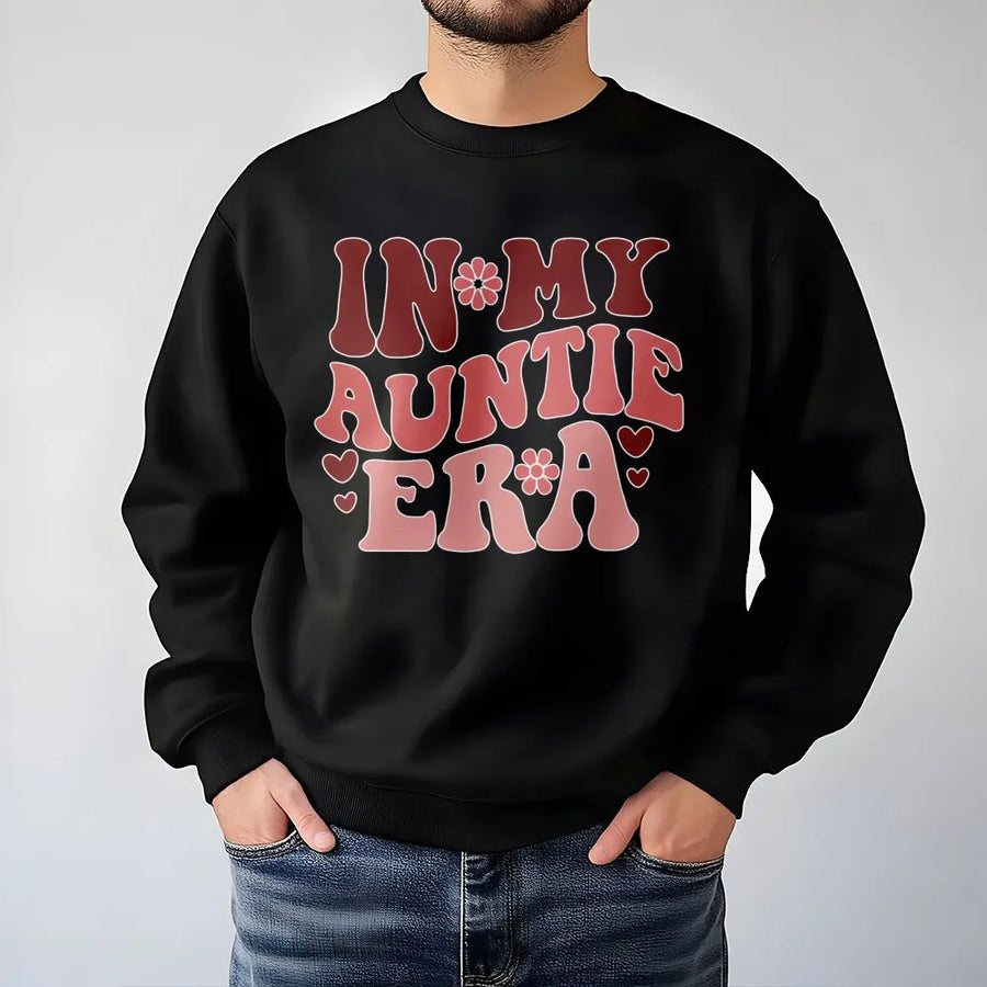 In My Auntie Era Sweatshirt | Retro Boho Graphic Pullover | Premium Cotton Blend | Gift For New Aunt or Pregnancy Announcement