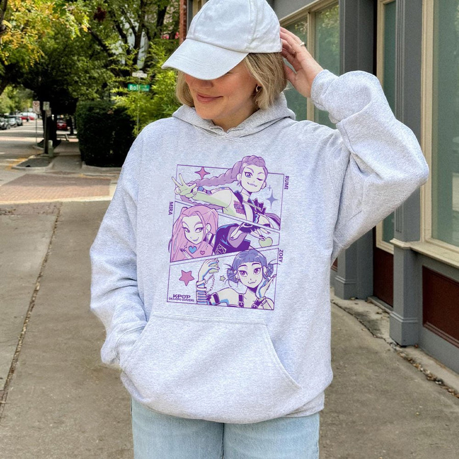 Kpop Demon Hunters Graphic Hoodie | Anime Inspired Idol Group Art | Cotton Blend Premium Pullover | Gift for K-Pop Fans & Anime Lovers