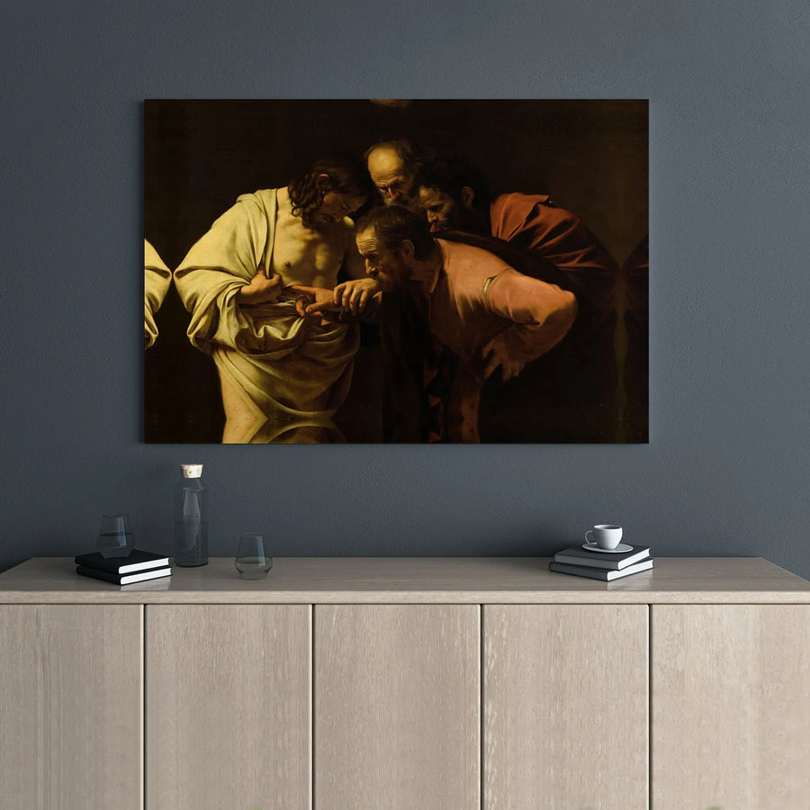 The Incredulity of Saint Thomas Canvas | Caravaggio Masterpiece Art | Premium Gallery Wrapped Print | Religious Wall Decor for Home