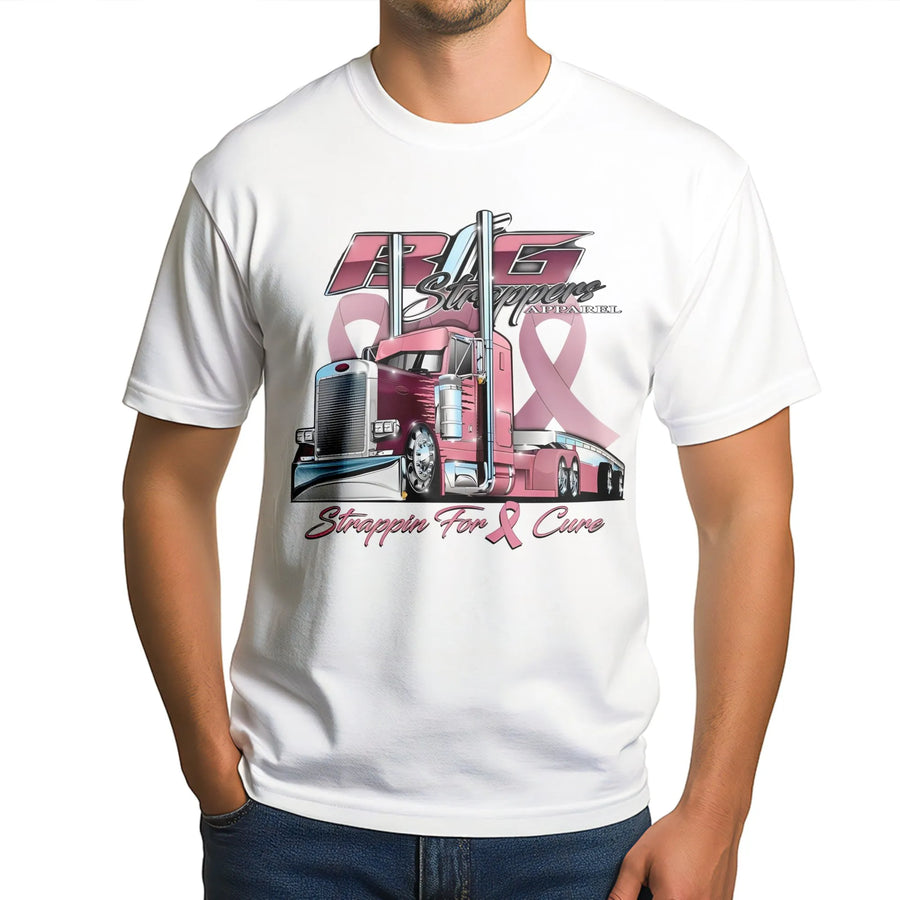 Breast Cancer Awareness T-Shirt | Pink Ribbon Semi Truck Graphic | Premium Cotton Unisex Tee | Gift for Trucker Women Men