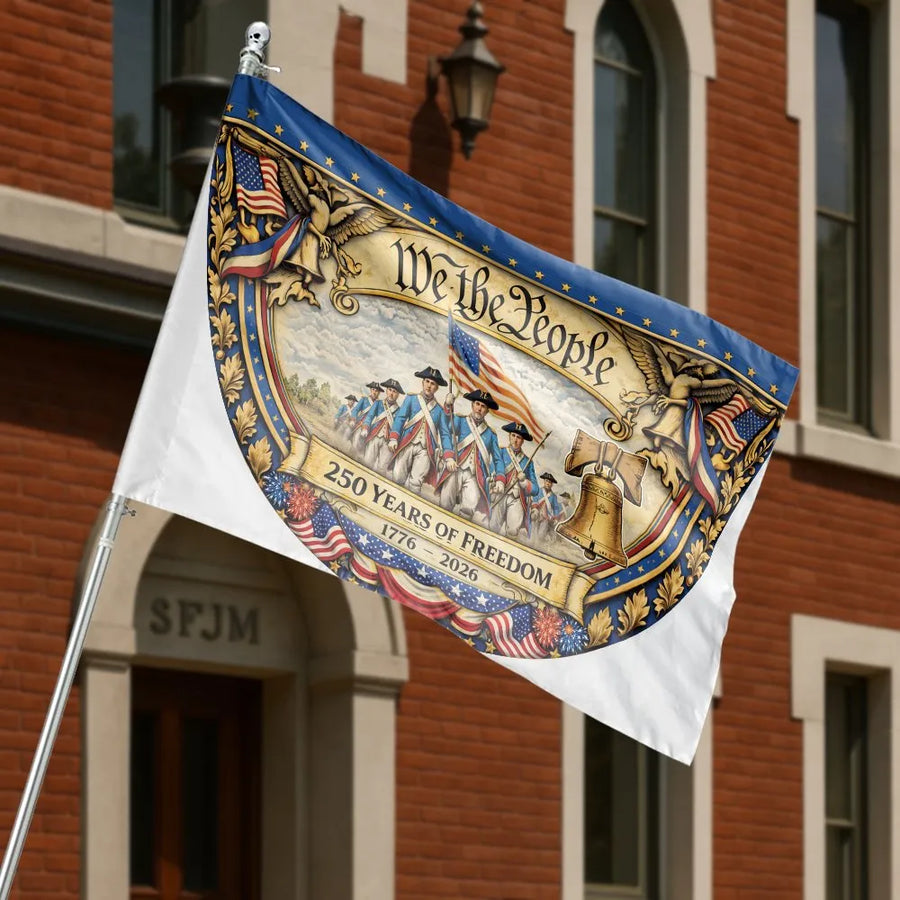 USA 250th Anniversary House Flag | We The People 1776-2026 Design | Double Sided Polyester | Patriotic American Collector's Yard Decor Gift