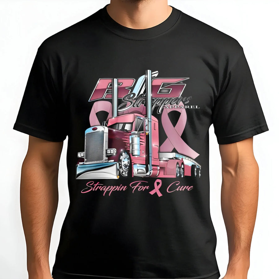 Breast Cancer Awareness T-Shirt | Pink Ribbon Semi Truck Graphic | Premium Cotton Unisex Tee | Gift for Trucker Women Men