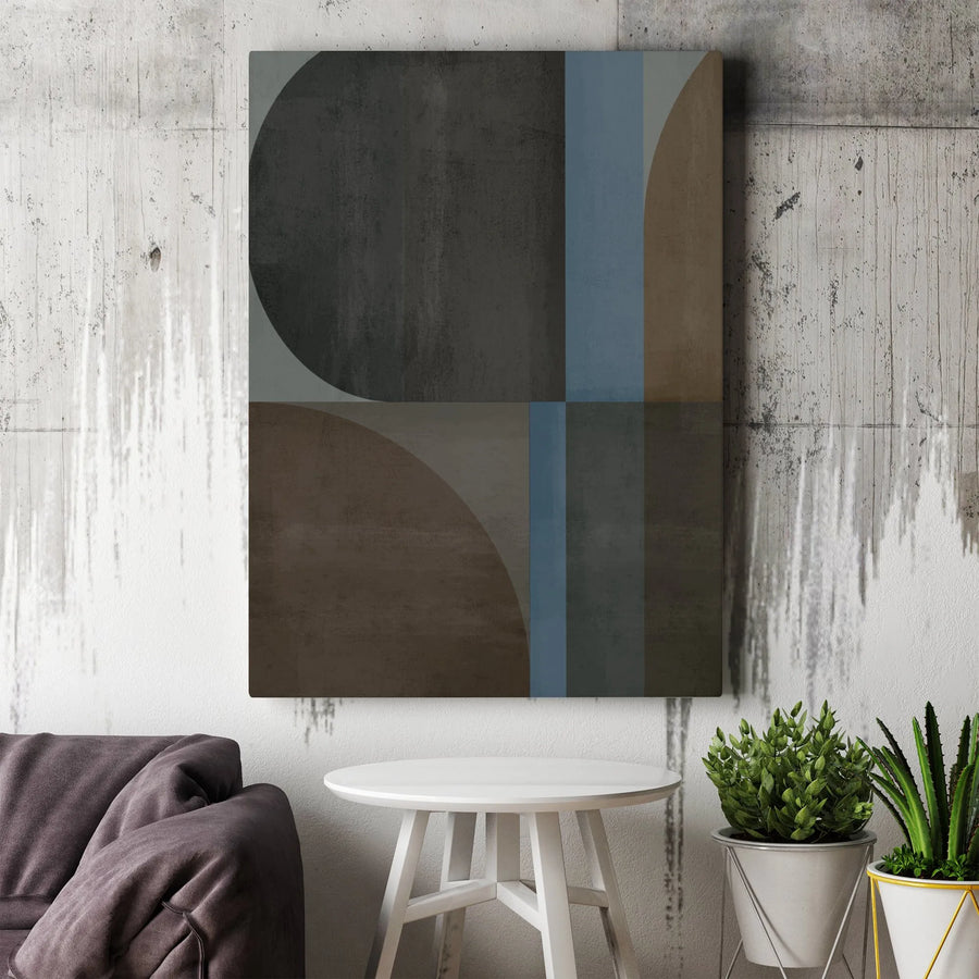 Abstract Geometric Canvas Art | Modern Earth Tone Shapes Print | Premium Gallery Wrapped Canvas | Minimalist Wall Decor for Living Room Gift