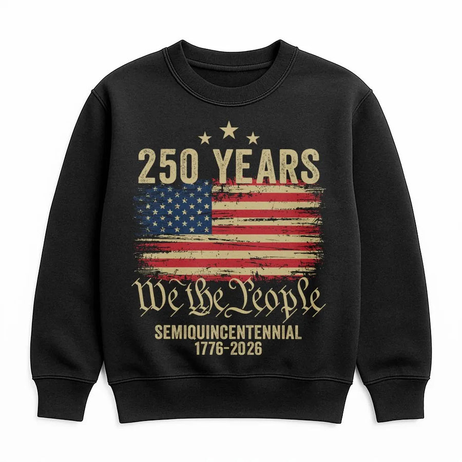 250 Years Semiquincentennial Sweatshirt | 1776-2026 American Flag Design | Premium Cotton Blend | Patriotic Gift for Independence Day Lovers