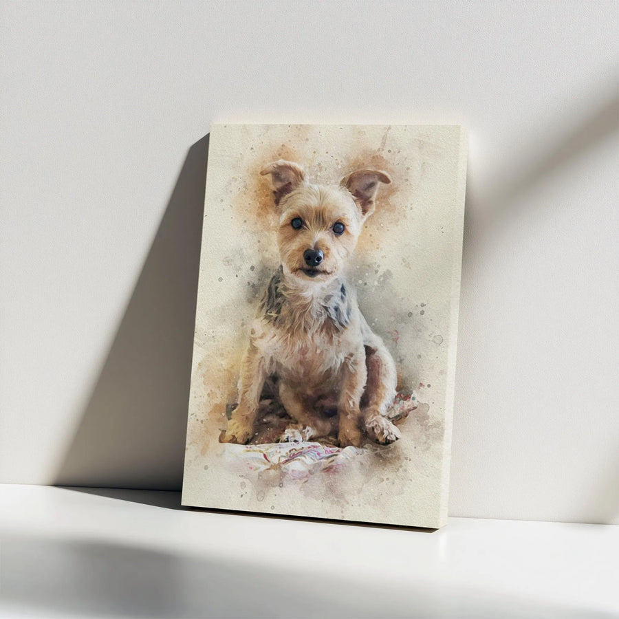 Yorkshire Terrier Canvas Wall Art | Watercolor Dog Portrait | Premium 1.25-Inch Gallery Wrap | Gift for Dog Lovers and Yorkie Owners
