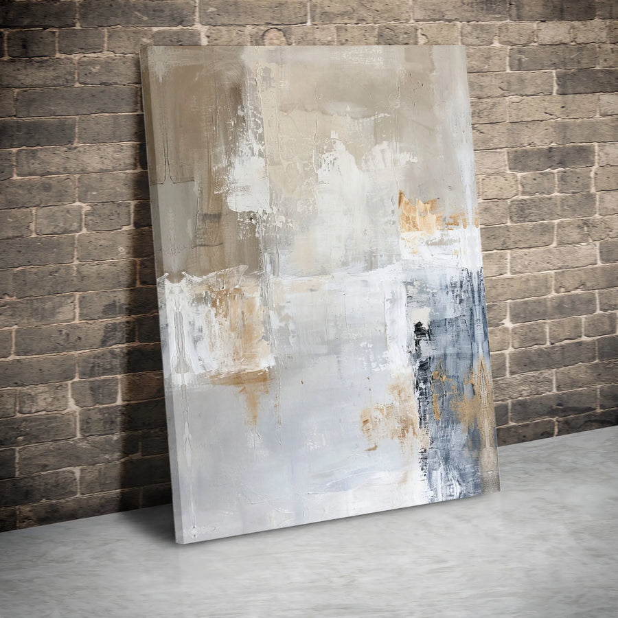 Abstract Canvas Wall Art | Textured Neutral Tones Painting | Premium Fade-Resistant Print | Modern Minimalist Living Room Decor Gift