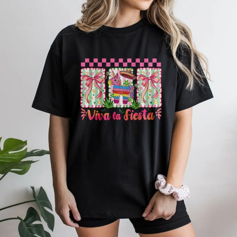 Viva La Fiesta T-Shirt | Cute Piñata Graphic Sweatshirt | Soft Cotton Blend | Unisex Cinco De Mayo Mexican Party Gift