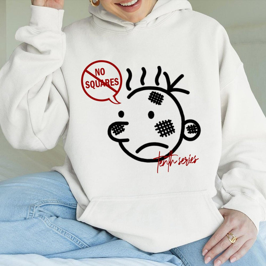 No Squares Graphic Hoodie | Minimalist Sketch Face Design | Cotton-Blend Comfort | Unisex Streetwear Gift for Teens & Adults