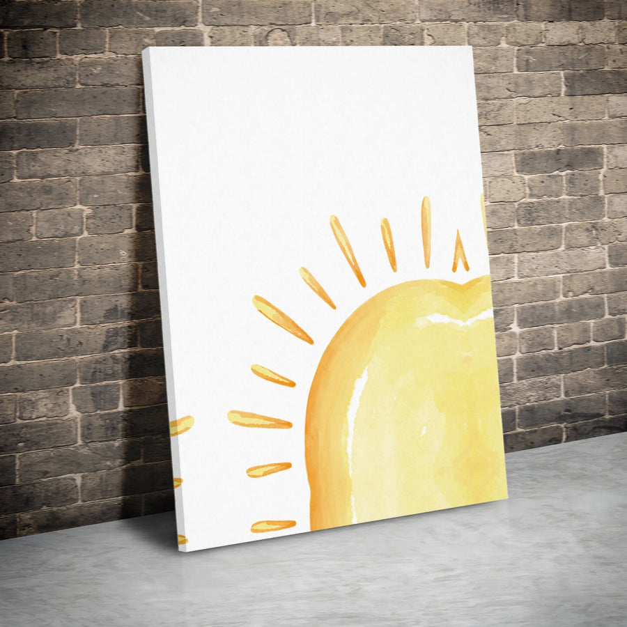 Watercolor Rising Sun Canvas Print | Modern Minimalist Wall Art | 1.25-Inch Gallery Wrap | Premium Home Decor Gift