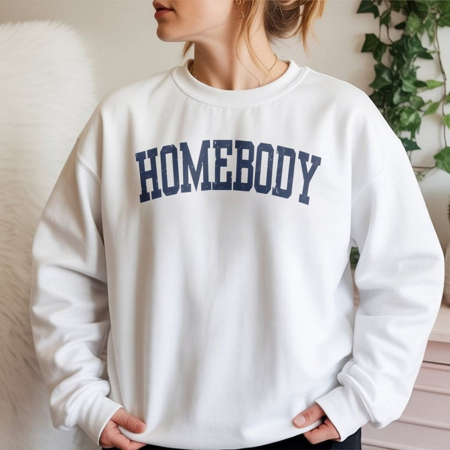 Homebody Sweatshirt | Vintage Varsity Lettering | Premium Cotton Blend | Cozy Loungewear Gift for Her