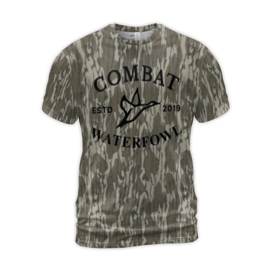 Combat Waterfowl Duck Hunter T-Shirt | Camouflage All-Over 3D Print | Premium Polyester Spandex | Gift for Outdoorsmen and Hunters