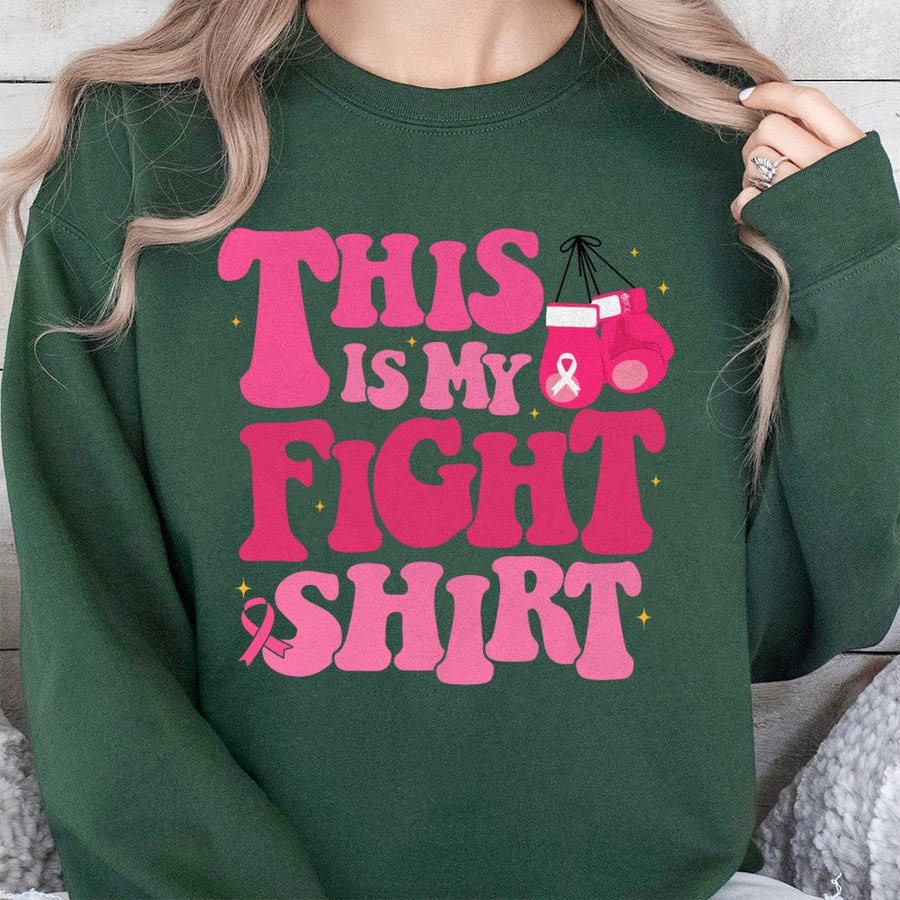 This Is My Fight Sweatshirt | Breast Cancer Awareness Pink Ribbon Design | Premium Cotton Blend | Gift For Cancer Warrior Survivor
