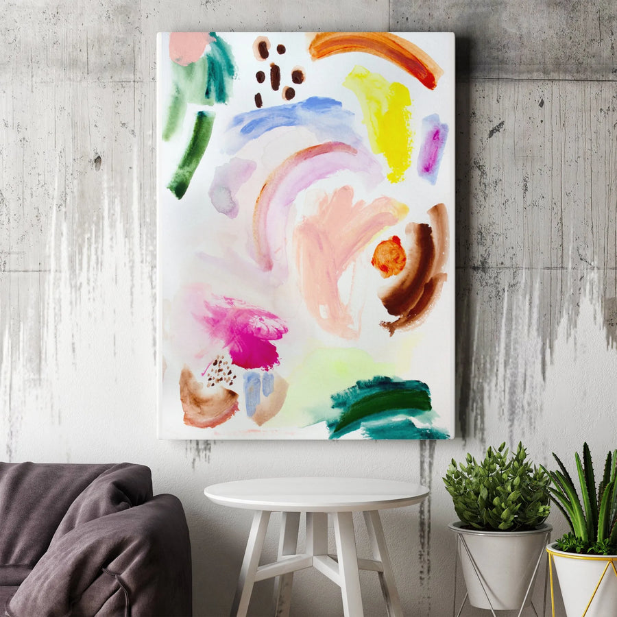 Abstract Watercolor Canvas Print | Colorful Brush Stroke Wall Art | Premium Thick Gallery Wrap | Modern Home Decor Gift