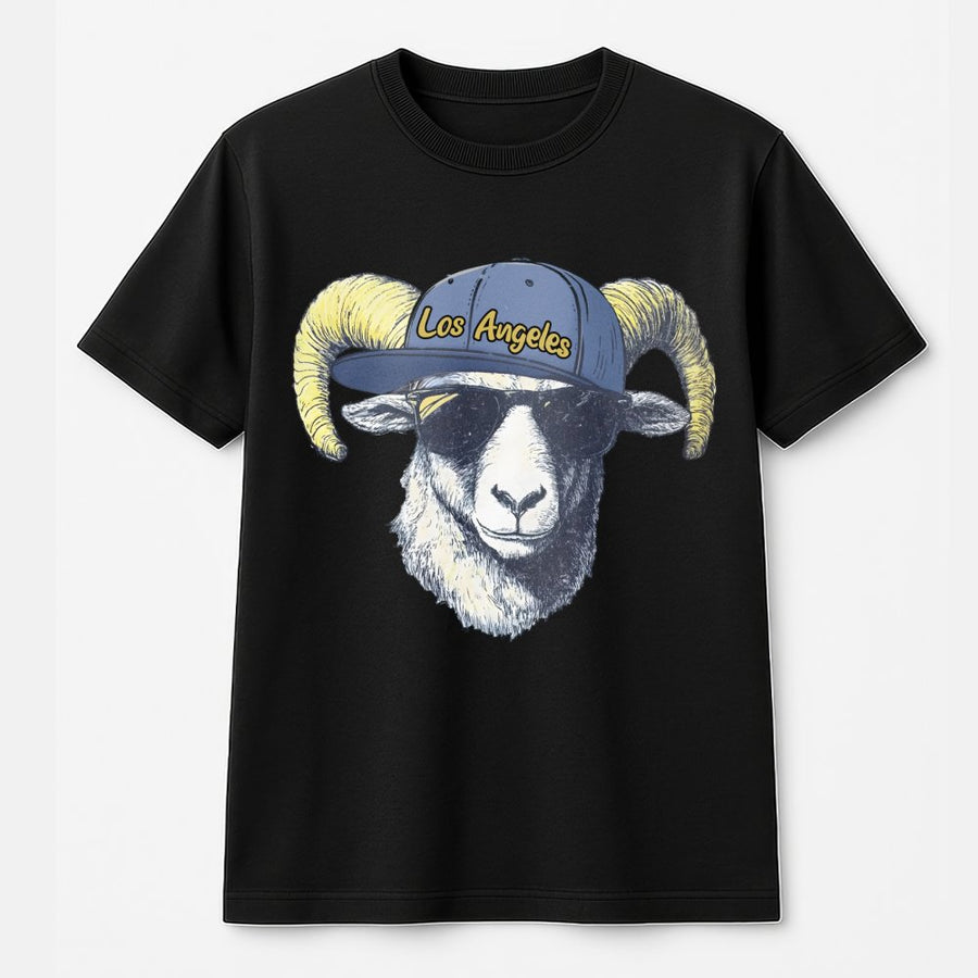 Los Angeles Ram With Sunglasses And Baseball Cap T-Shirt
