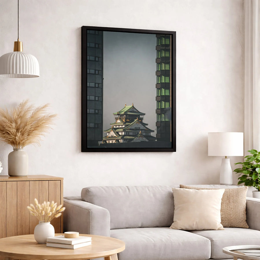 Osaka Castle Canvas Print | Japanese Architecture Contrast Wall Art | Gallery Quality 1.25-inch Profile | Modern Travel Home Decor Gift