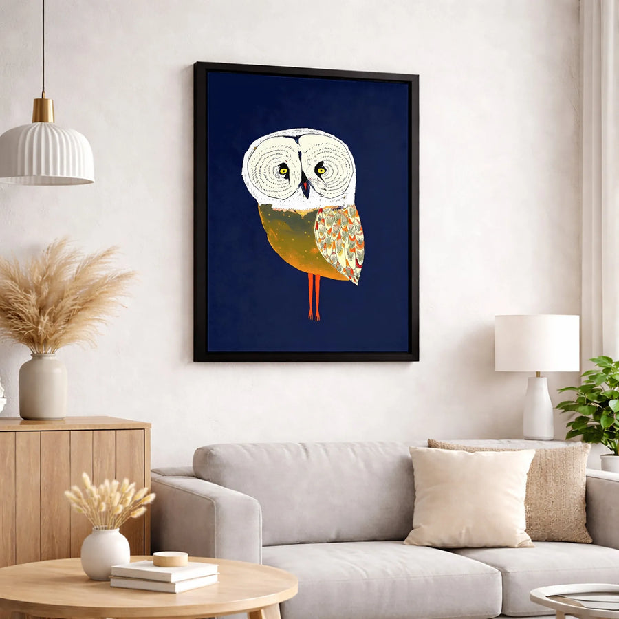 Modern Owl Wall Art | Stylized Bird Canvas Print | Premium Fade-Resistant Decor | Gift for Bird Lovers and Wildlife Enthusiasts