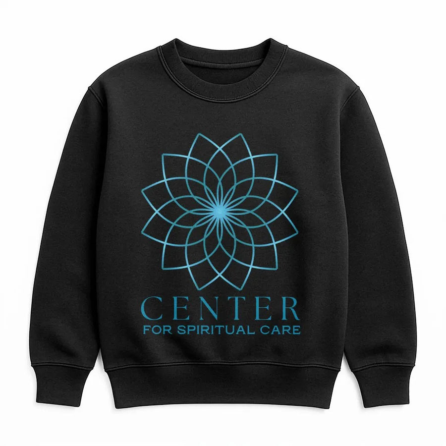 Spiritual Care Sweatshirt | Geometric Lotus Mandala Logo | Soft Cotton Blend Pullover | Wellness Gift for Yoga & Meditation