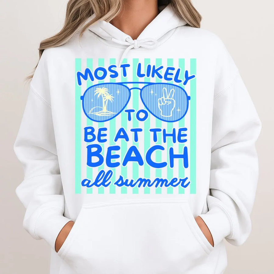 Summer Ballpark Hoodie | Most Likely To Be At The Ballpark Graphic Tee | Soft 100% Cotton Shirt | Funny Gift for Baseball Mom or Softball Dad