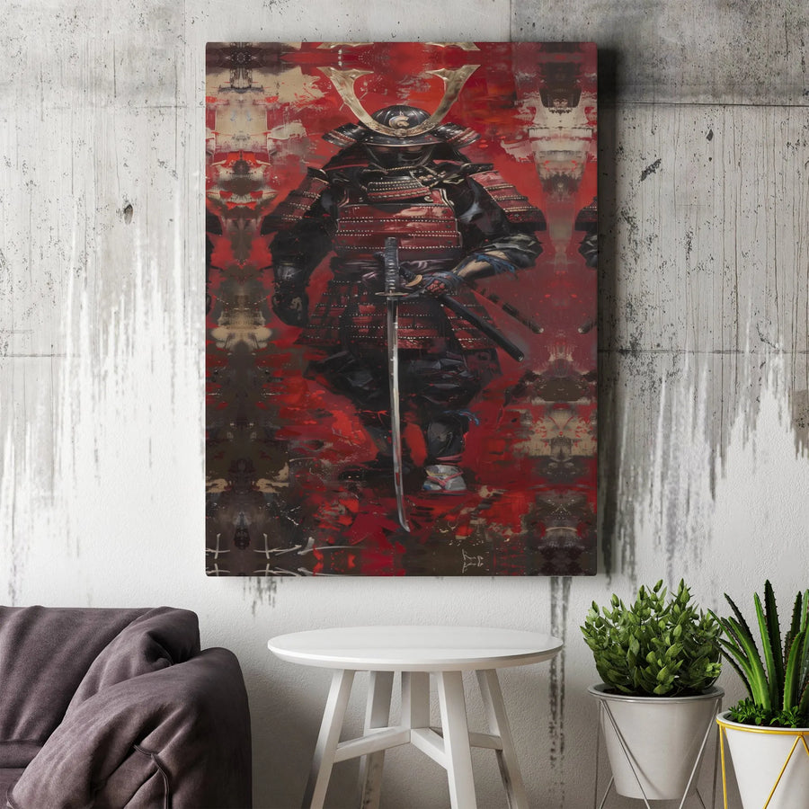 Samurai Warrior Canvas Wall Art | Abstract Japanese Katana Design | Premium Gallery Quality Print | Home and Office Decor Gift
