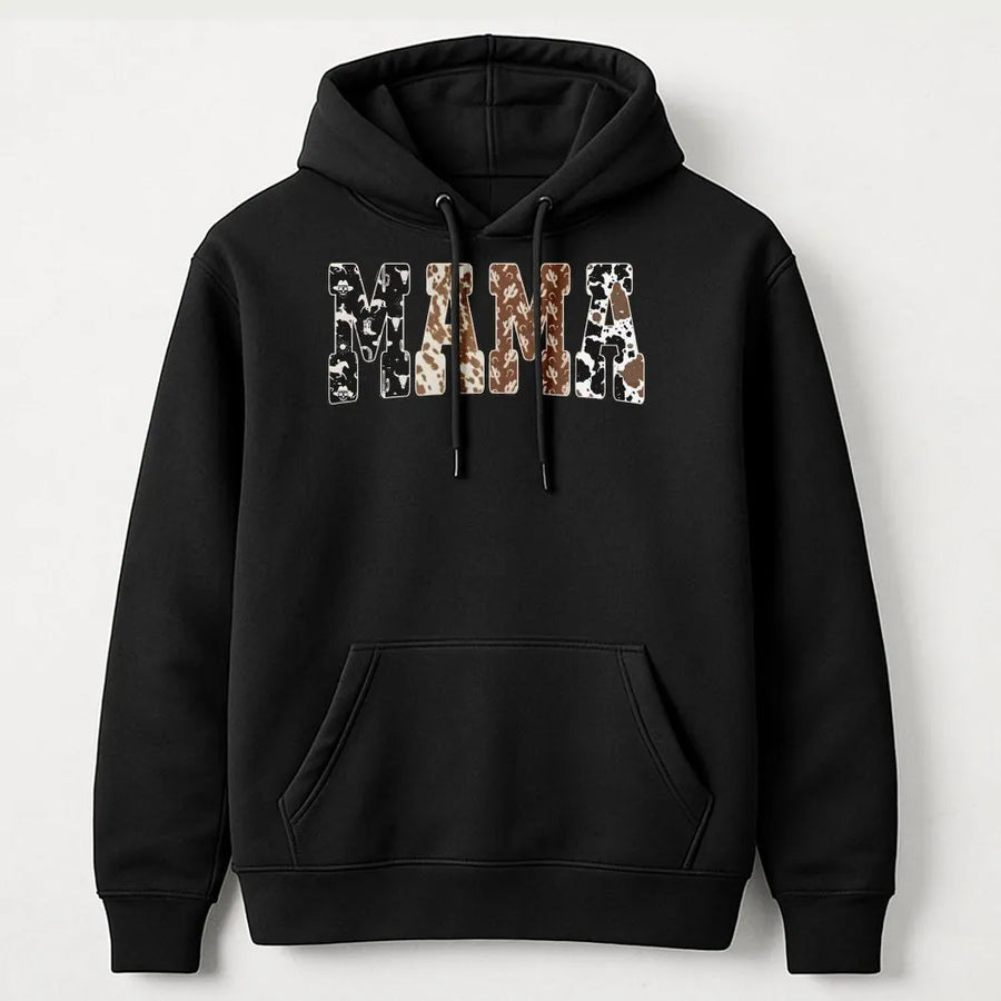 Western Mama Hoodie | Cowboy Print Graphic Sweatshirt | Cotton-Polyester Blend | Trendy Cowgirl Gift for Mom