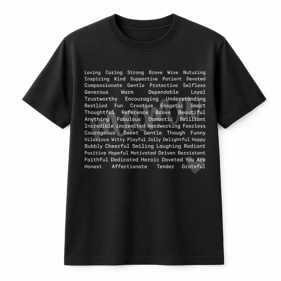 Mama Affirmation T-Shirt | Positive Word Cloud Graphic | Premium Cotton Tee | Unique Mother's Day Gift for Mom