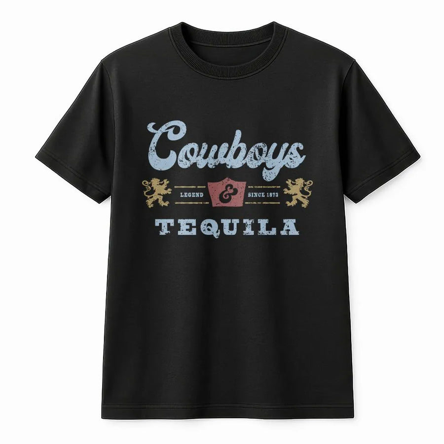 Cowboys and Tequila T-Shirt | Vintage Western Graphic Sweatshirt | Soft Cotton Blend | Cowgirl Rodeo Pullover Gift