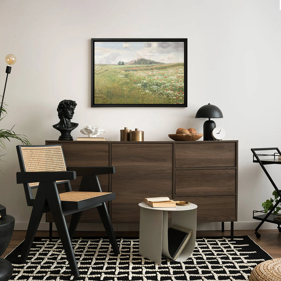 Wildflower Field Landscape Canvas | Impressionist Fine Art Wall Decor | 1.25-Inch Premium Gallery Profile | Nature-Inspired Home Office Gift