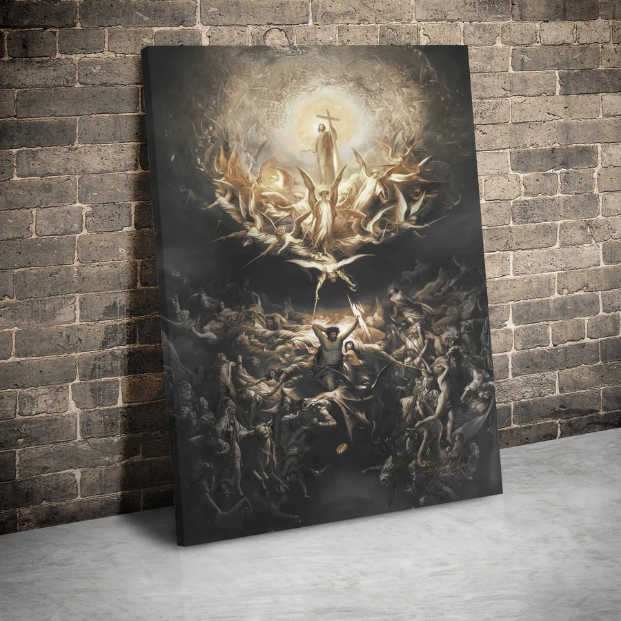 Gustave Dore The Last Judgment Canvas Art | Religious Christian Wall Decor | Gallery Wrapped Premium Print | Spiritual Home Office Gift