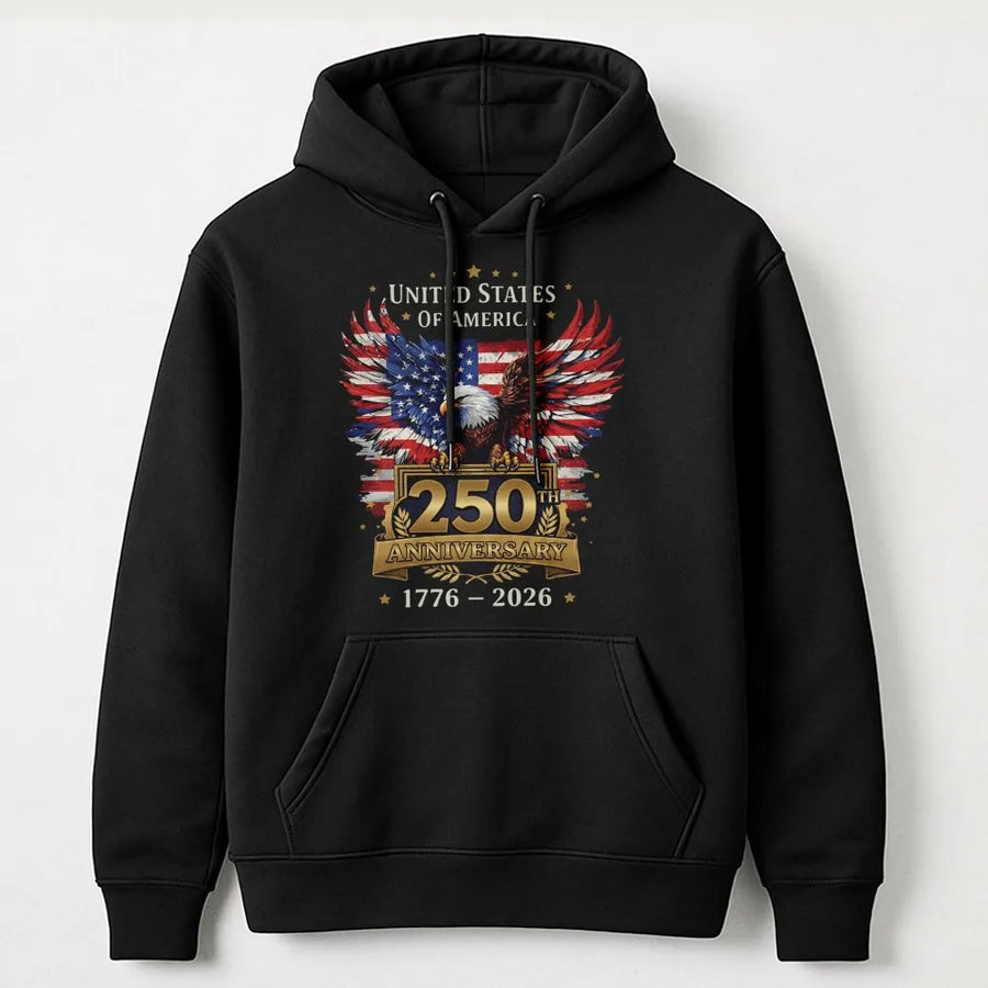 USA 250th Anniversary Hoodie | Patriotic Eagle American Flag Design | Premium Graphic Sweatshirt | Collector's 1776-2026 Commemorative Gift