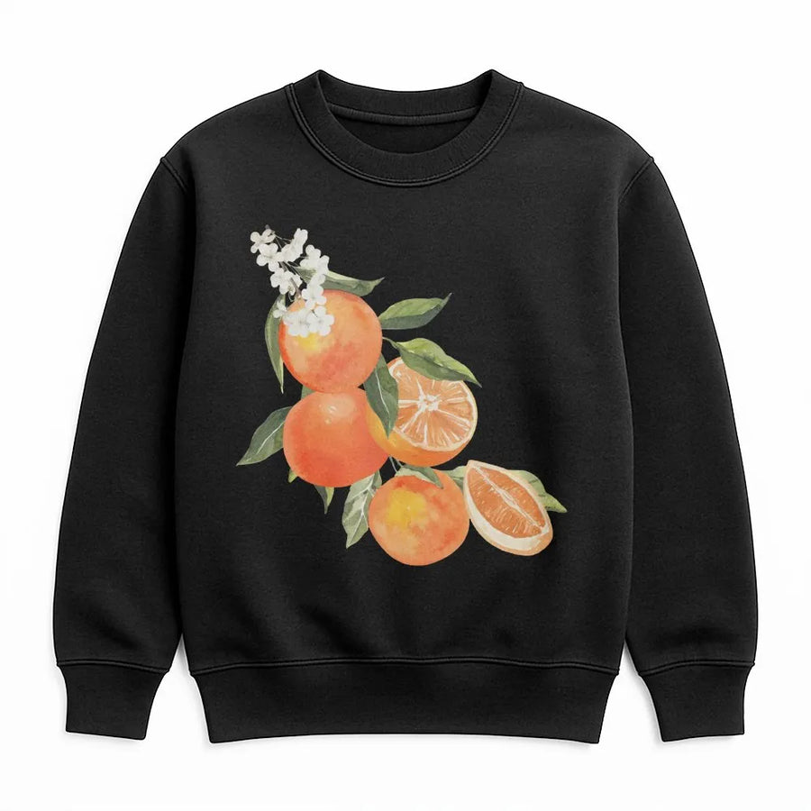 Vintage Orange Sweatshirt | Aesthetic Botanical Fruit Graphic | Premium Soft Sweatshirt | Cottagecore Foodie Gift for Her